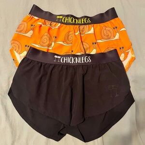 CHICKNLEGS Women’s Running Shorts 2 Pair Medium